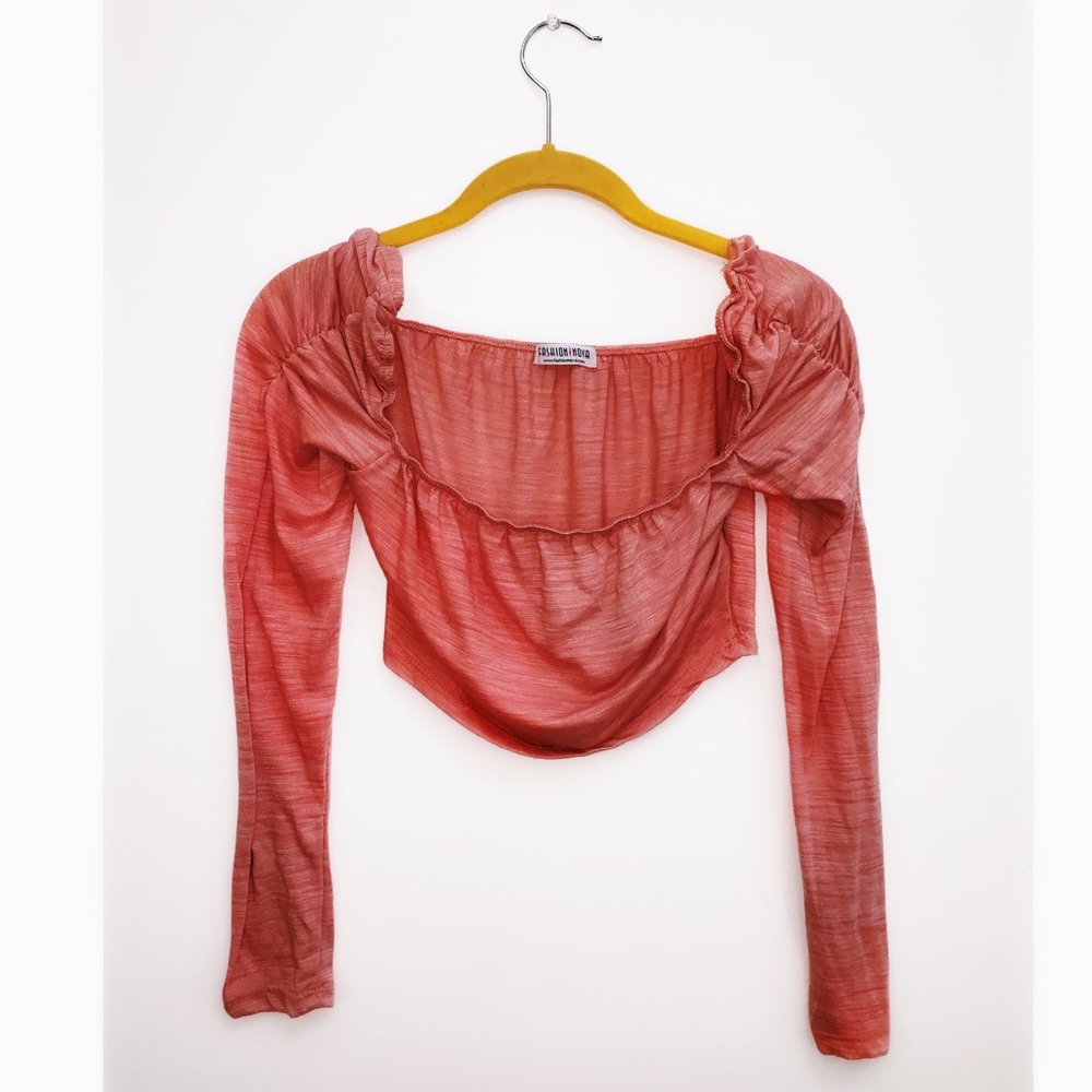 Long sleeve Blush/Pink crop top Fashion Nova! 2019